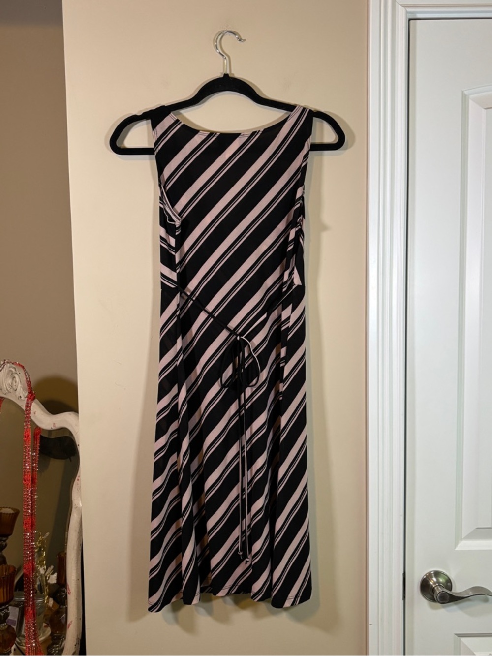 Pink and Black Striped Sleeveless Dress - Picture 4 of 6